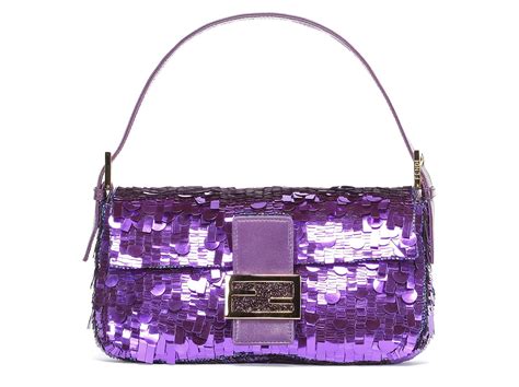 fendi sequin baguette purple|Fendi beaded baguette bag.